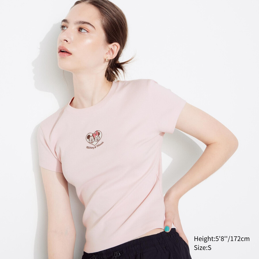 roza majice z grafiko uniqlo disney collection mini ut za ženske