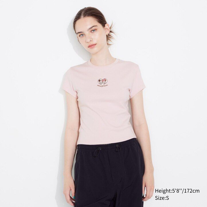 roza majice z grafiko uniqlo disney collection mini ut za ženske