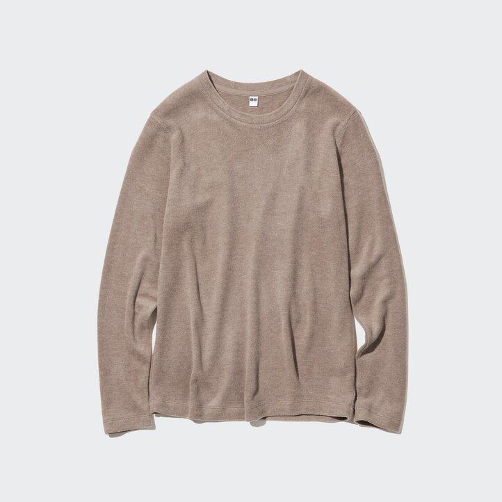 zelene ženske termo majice z okroglim izrezom in rokavi uniqlo heattech fleece