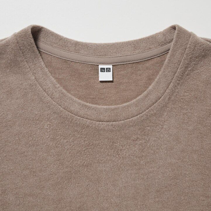 zelene ženske termo majice z okroglim izrezom in rokavi uniqlo heattech fleece