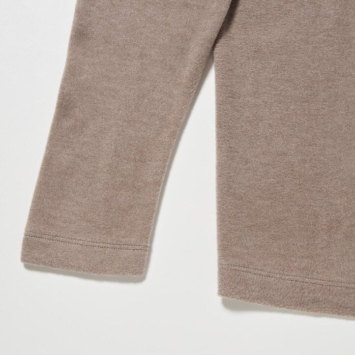 zelene ženske termo majice z okroglim izrezom in rokavi uniqlo heattech fleece