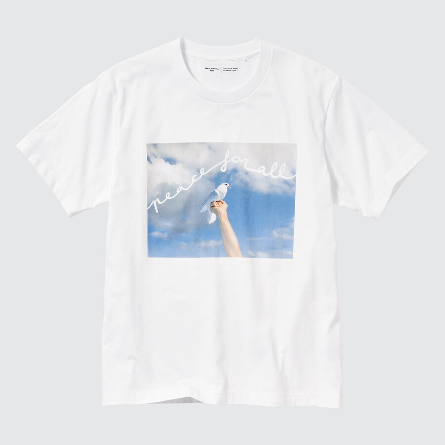Ženske majice uniqlo peace for all graphic cristina de middel bele barve