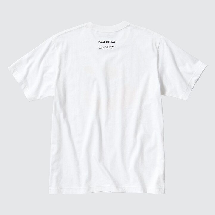 bele ženske majice uniqlo peace for all z grafiko ines de la fressange