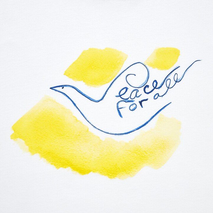 bele ženske majice uniqlo peace for all z grafiko ines de la fressange
