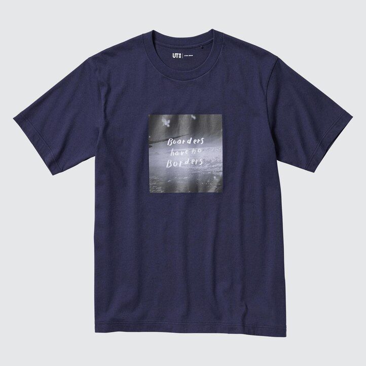 navy - Ženske majice uniqlo peace for all z grafiko ayumu hirano