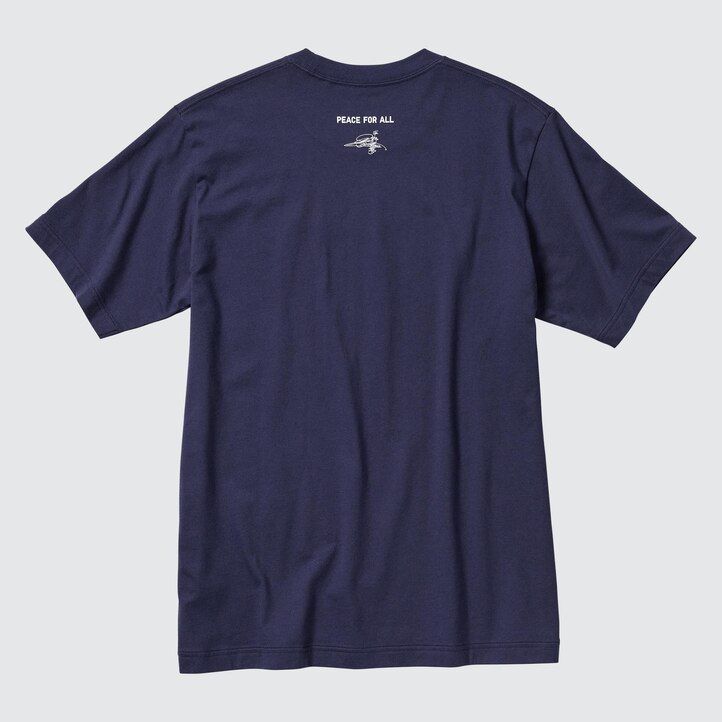 navy - Ženske majice uniqlo peace for all z grafiko ayumu hirano