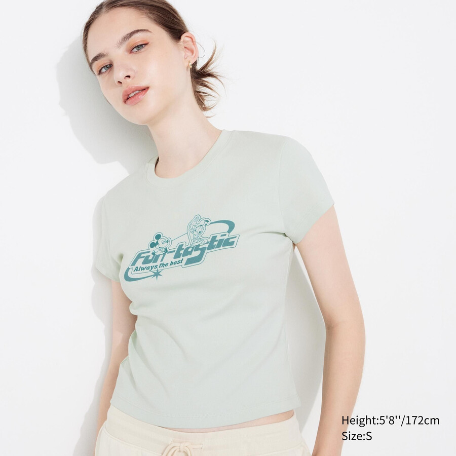 svetlo zelene ženske majice z grafiko uniqlo disney collection mini ut