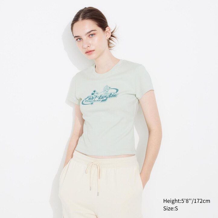 svetlo zelene ženske majice z grafiko uniqlo disney collection mini ut