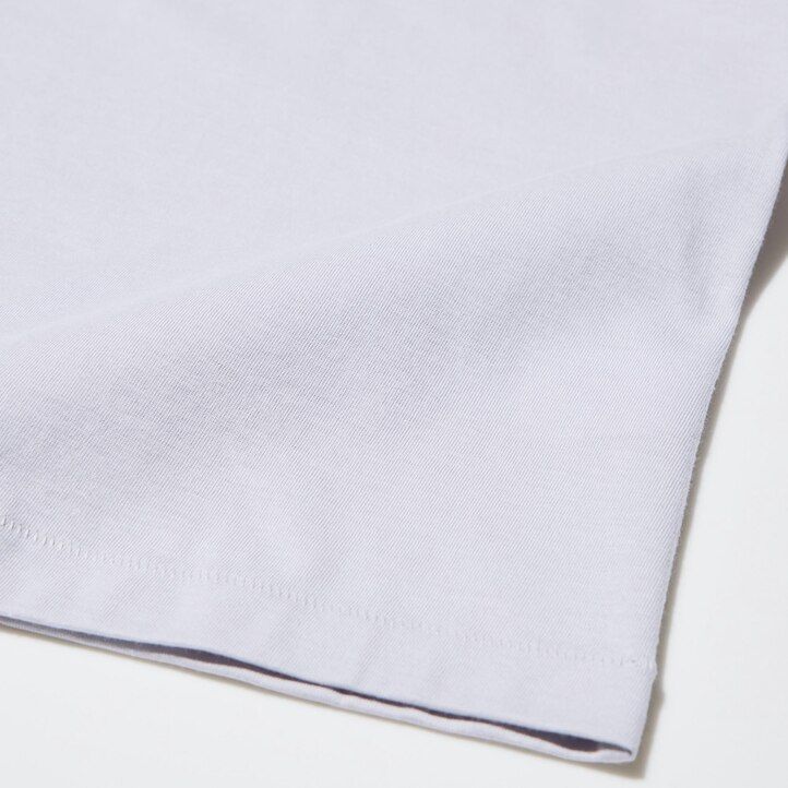 modre ženske majice z rokavi in izrezom v obliki črke uniqlo 100pc supima cotton