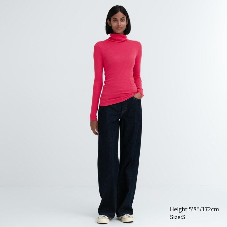 uniqlo heattech ekstra tople brezšivne rebraste termo majice z rokavi sive
