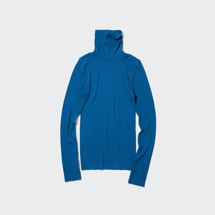 uniqlo heattech ekstra tople brezšivne rebraste termo majice z rokavi sive