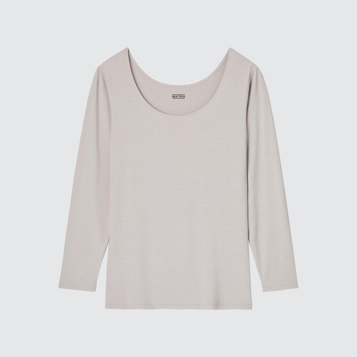 burgundske termo majice uniqlo heattech z okroglim izrezom in rokavi