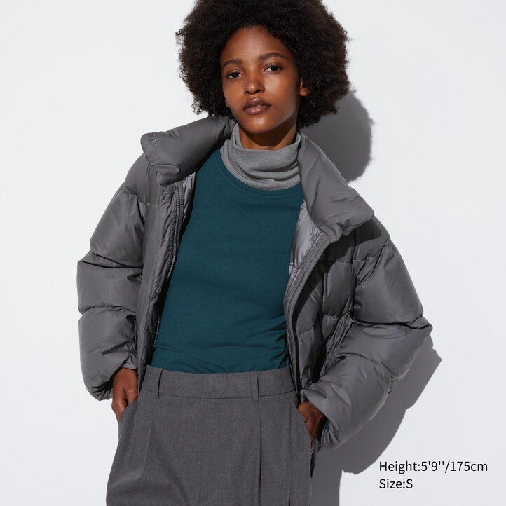 temno zelene termo majice uniqlo heattech extra warm cotton z okroglim izrezom in rokavi