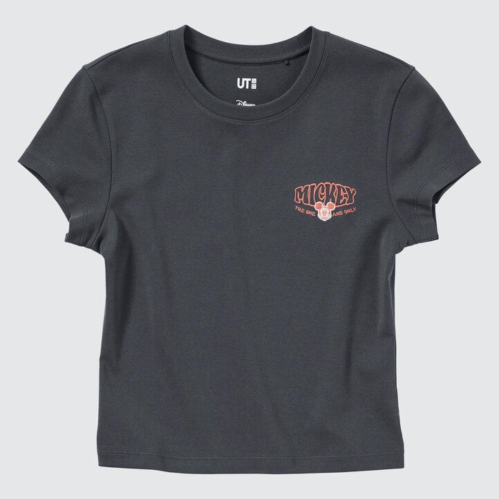 Ženske majice uniqlo disney collection mini ut graphic temno sive