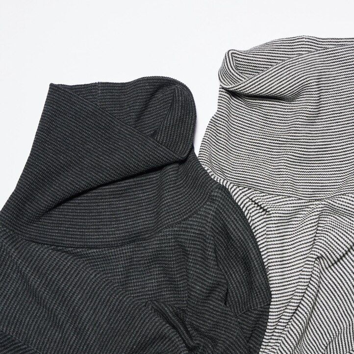 bele termo majice uniqlo heattech extra warm brezšivne rebraste črtaste rokave za ženske