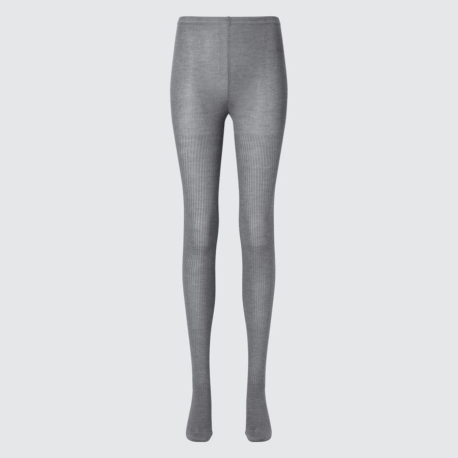 siva uniqlo heattech rebrasto pletena termo ženska pajkica