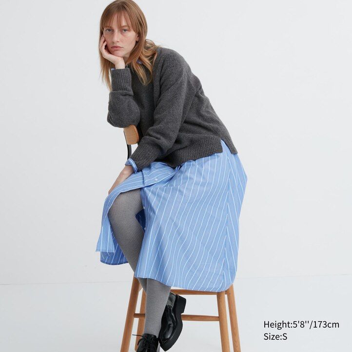 siva uniqlo heattech rebrasto pletena termo ženska pajkica