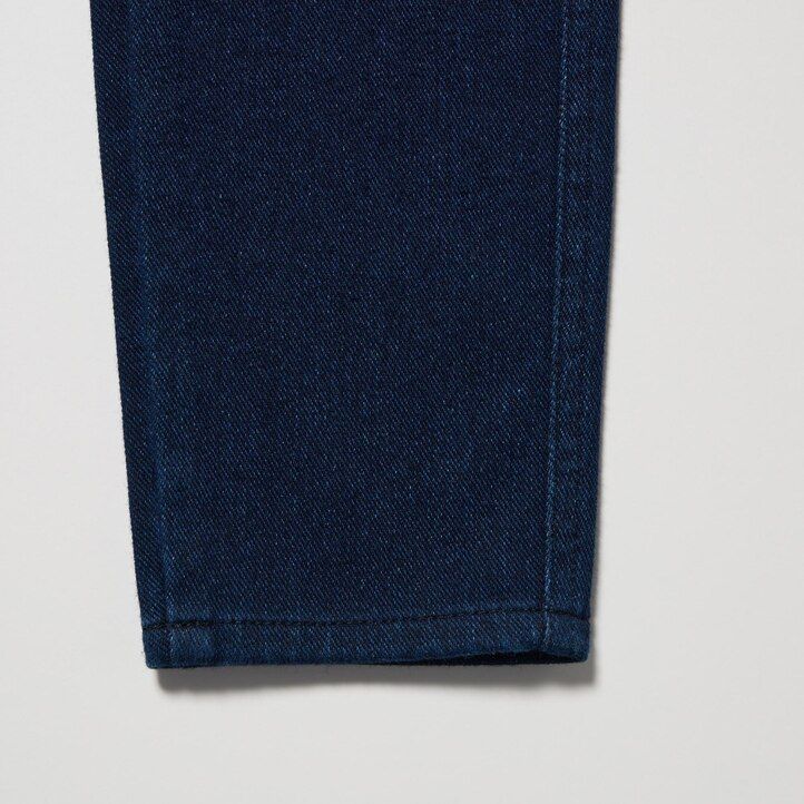modri ženski uniqlo heattech ultra raztegljivi jeans topi z visokim pasom