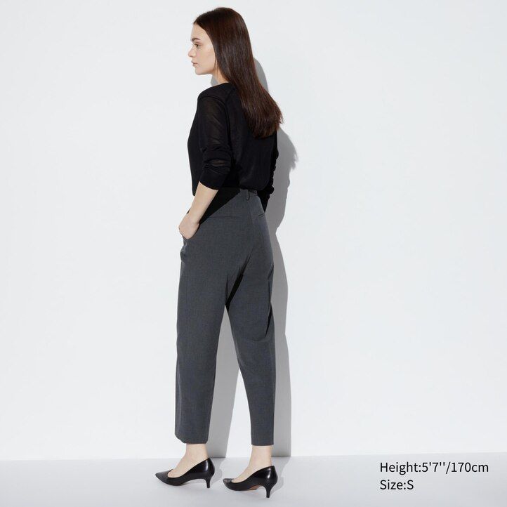 Ženski top uniqlo smart do gležnjev siv