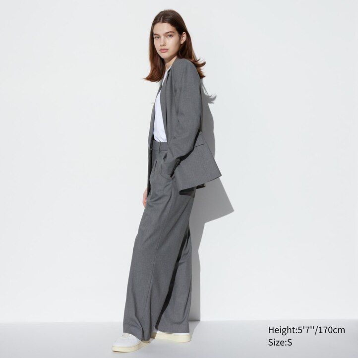 Ženski nagubani široki top uniqlo olivne barve