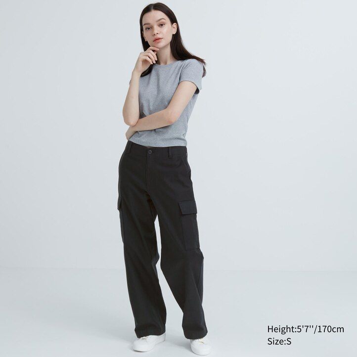 zeleni uniqlo široki ravni legrgo ženski topovi