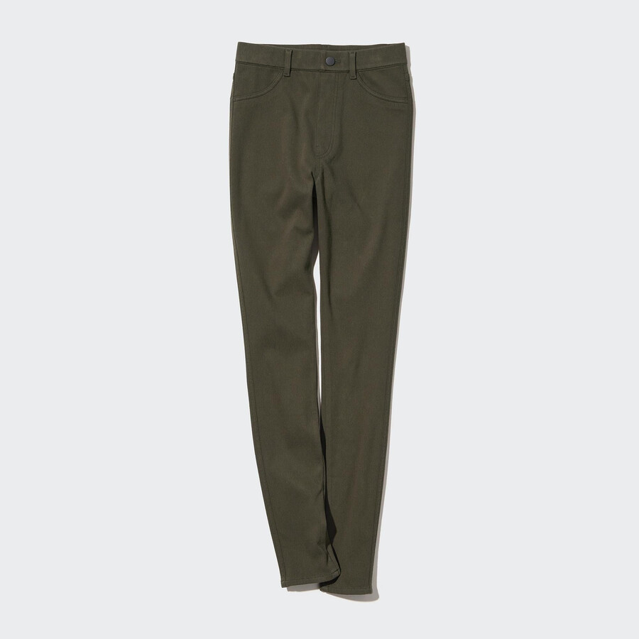 olivno rjavi uniqlo heattech ultra stretch termo ženski topovi