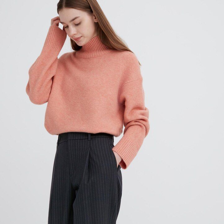 navy - Ženski črtasti nagubani topovi uniqlo heattech