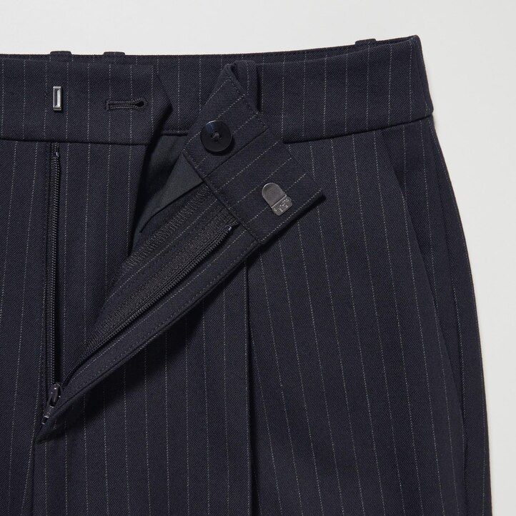 navy - Ženski črtasti nagubani topovi uniqlo heattech