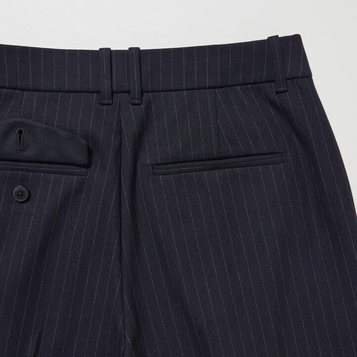 navy - Ženski črtasti nagubani topovi uniqlo heattech