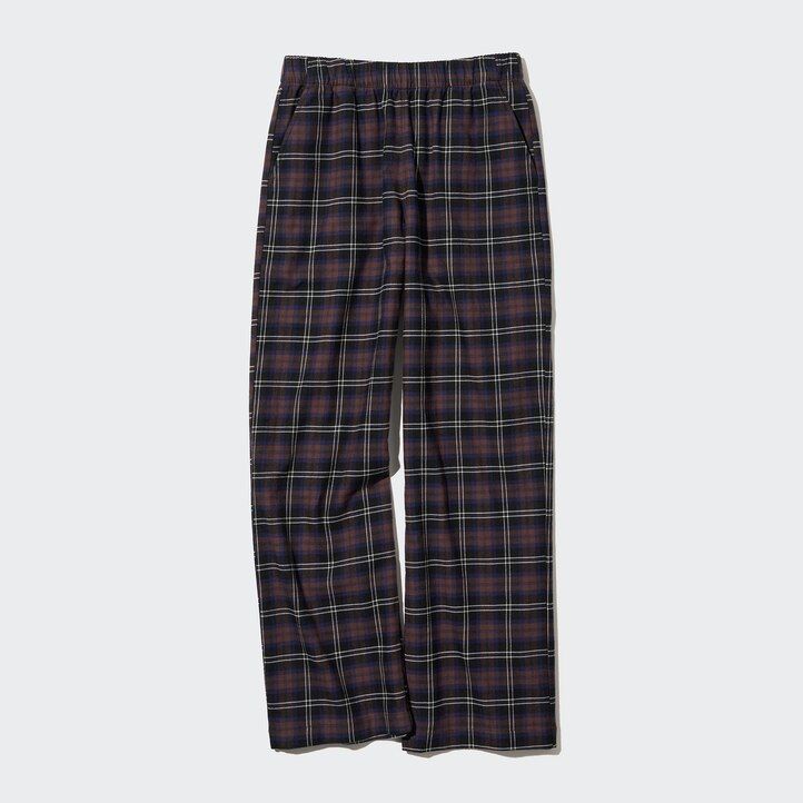 Ženski flanelasti topovi uniqlo temno rjave barve