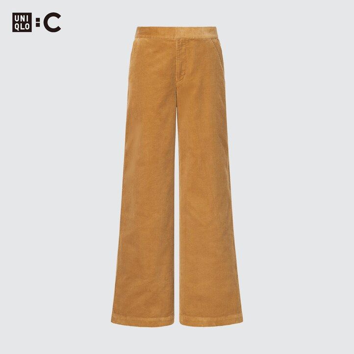 Ženski žametni top uniqlo s širokimi nogavicami črne barve