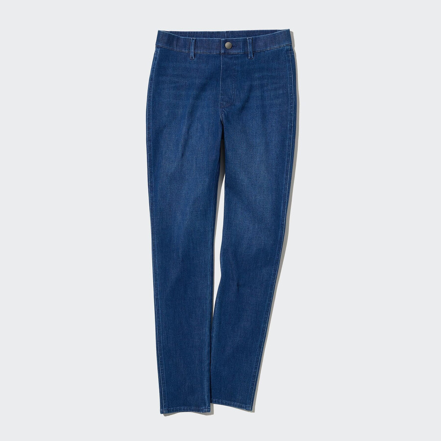 Ženski ultra raztegljivi jeans top uniqlo modre barve