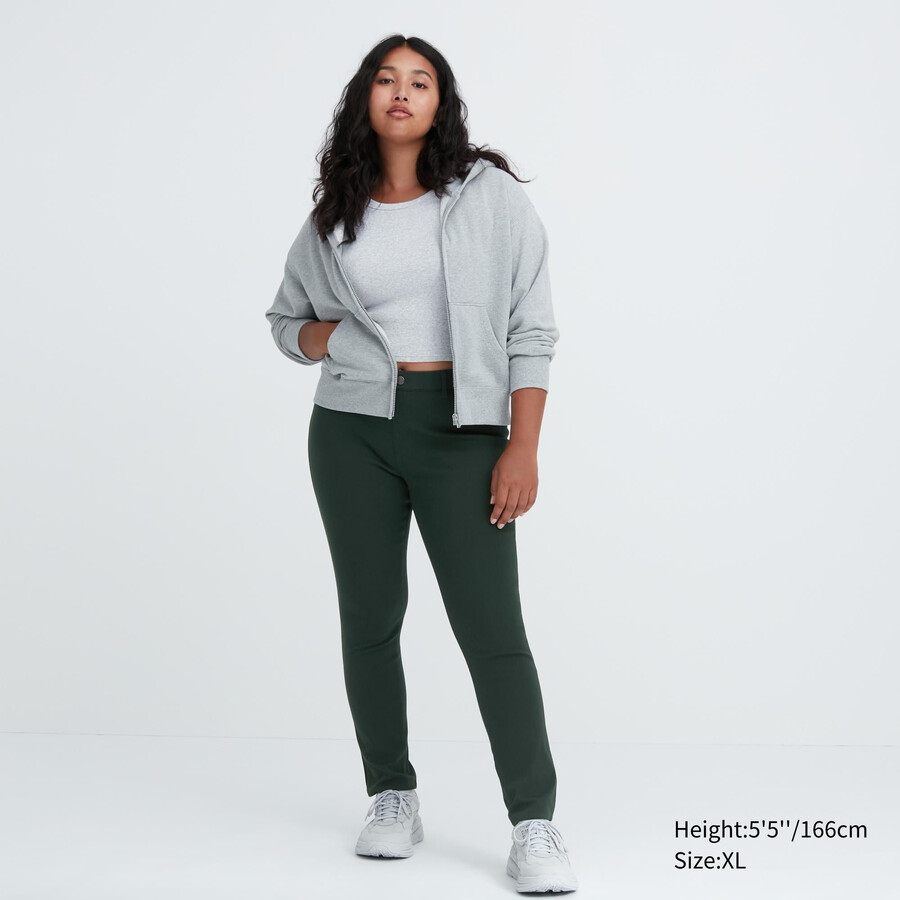 Ženski ultra raztegljivi topi uniqlo temno zelene barve