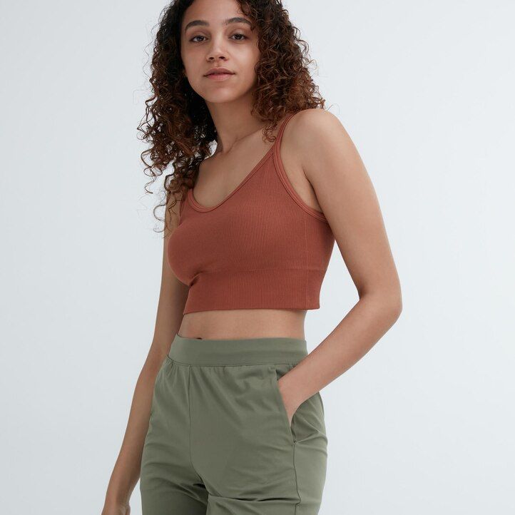 Ženski zgornji deli uniqlo ultra stretch airism zeleni