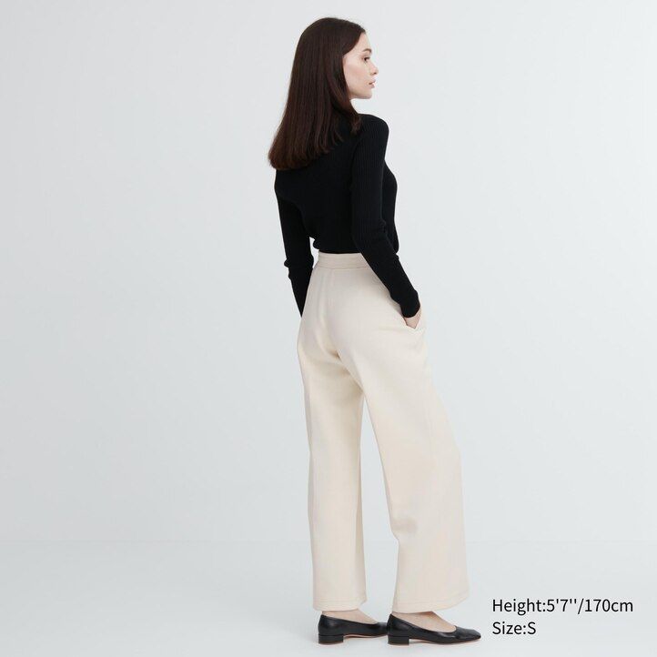 Ženski zgornji del uniqlo dry straight leg bele barve
