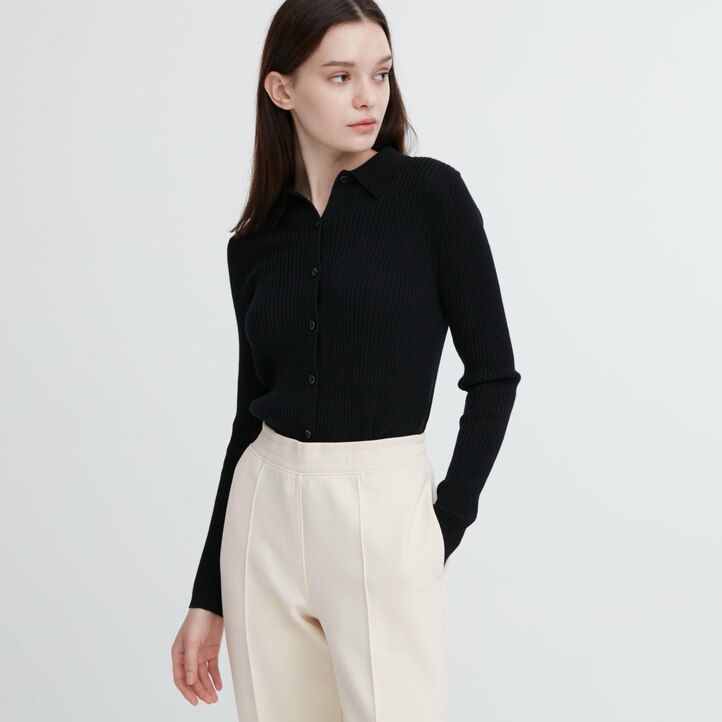 Ženski zgornji del uniqlo dry straight leg bele barve